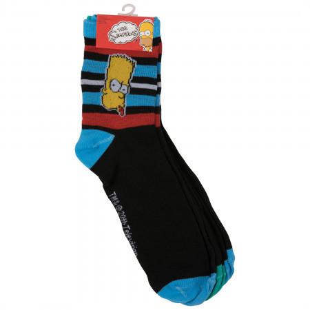 The Simpsons Homer Bart and Krusty 3-Pack of Quarter Socks